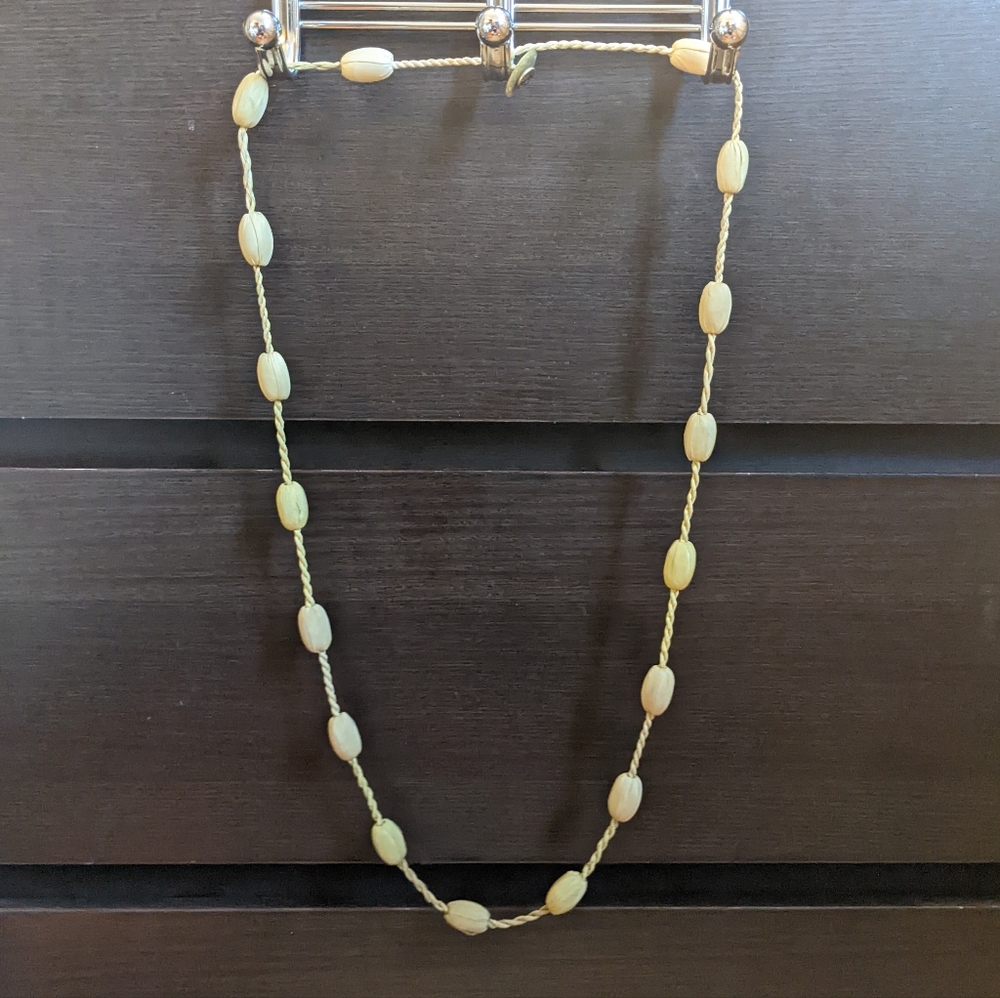 Long necklace with fabric beads
